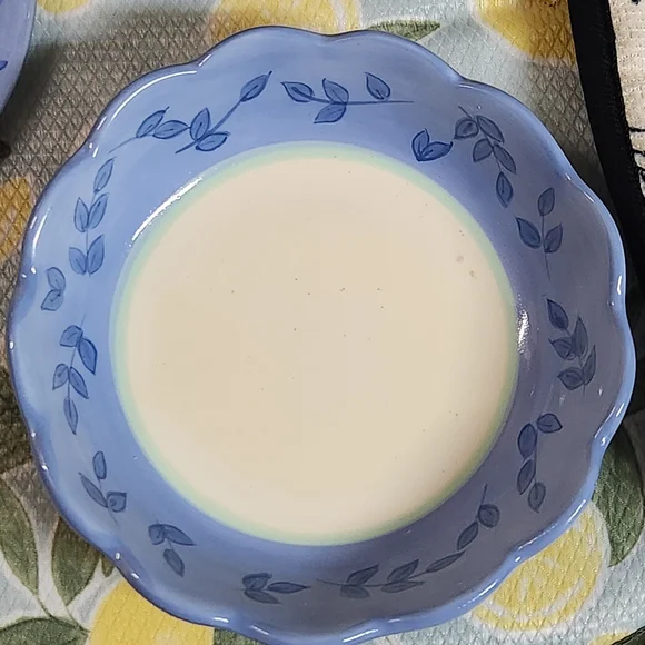 🌿 Pfaltzgraff Summer Breeze Embossed Side Dishes – Set of 2 Scalloped Stoneware - Picture 6 of 11